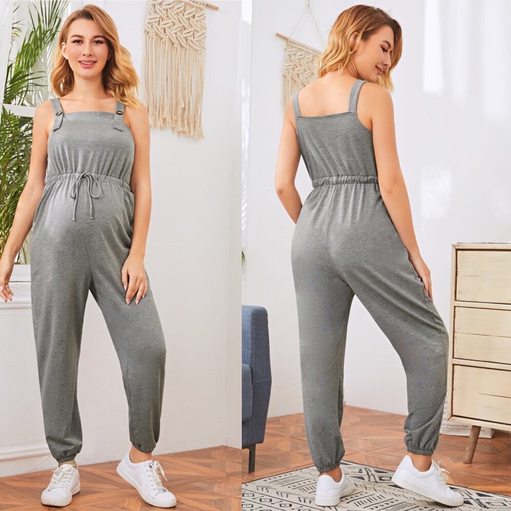 SHEIN*MATERNITY* Buttoned Strapped Jumpsuit